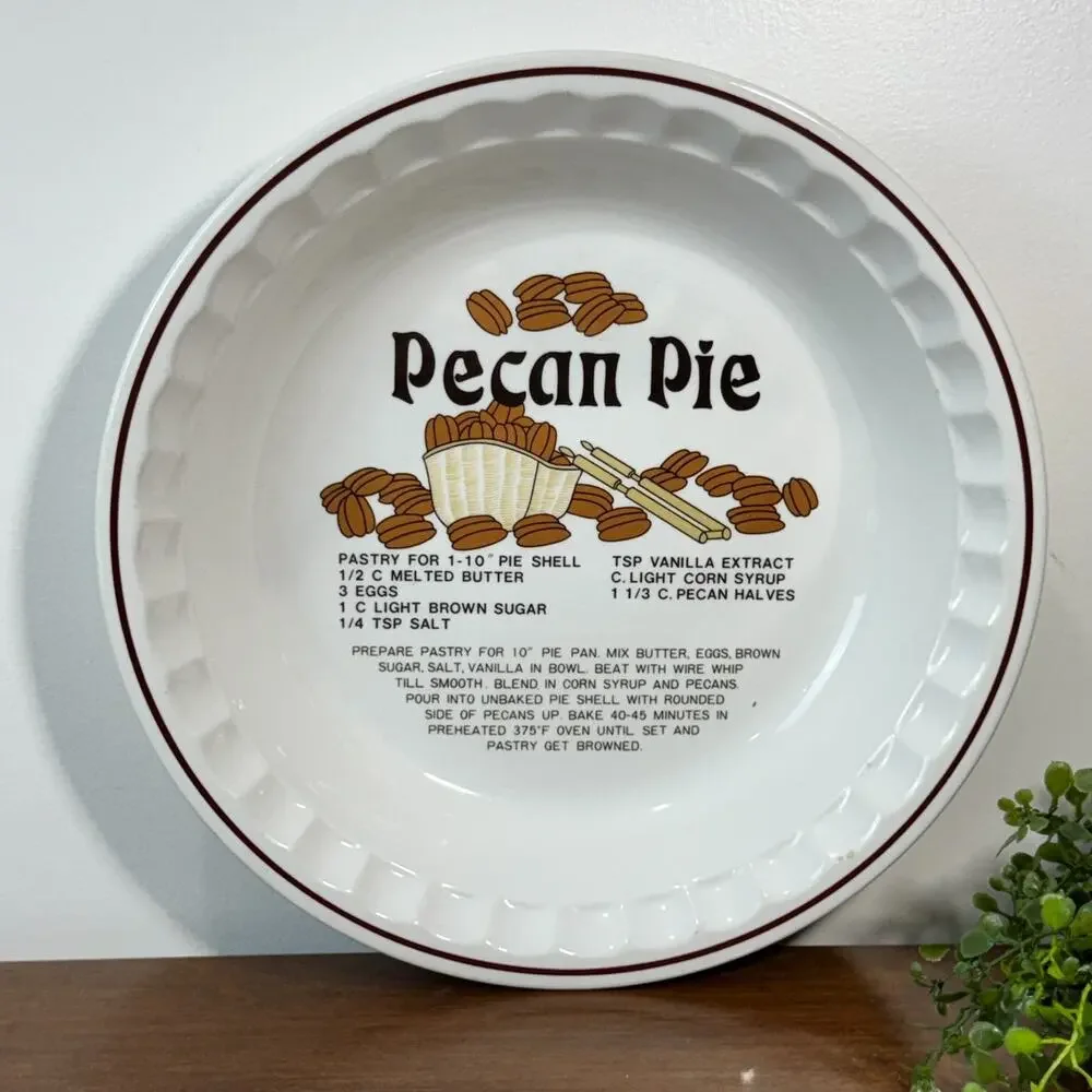 Pecan Pie Plate Recipe Baking Baker Deep Dish Japan 10.75